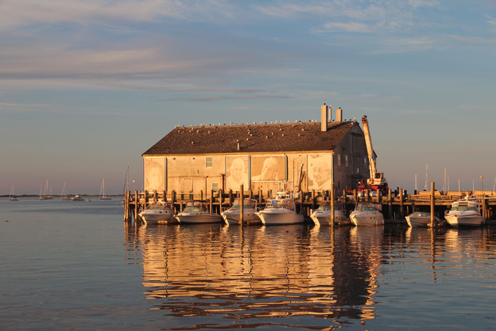 Provincetown Harbor, August 25, 2012 sunrise... Fisherman's Wharf with 