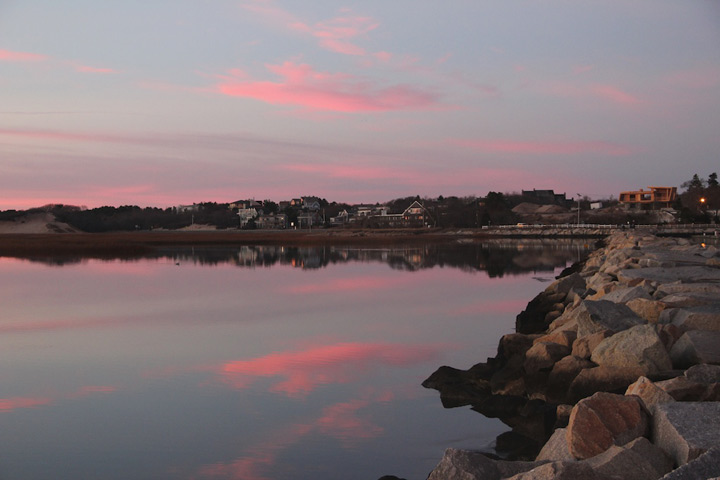 Provincetown West End, Moors and breakwater sunset, December 3, 2012
