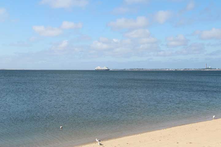 Photograph by Ewa Nogiec, Big cruise ship in Provincetown Harbor