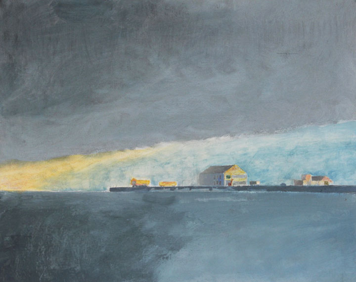 Provincetown Harbor, MacMillan PIer painting by Arthur Cohen